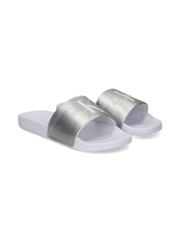 Slide Calvin Klein pearl blanco-plata