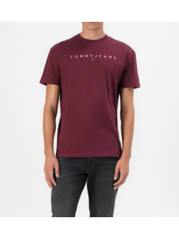 Camiseta Tommy Jeans logo linear granate