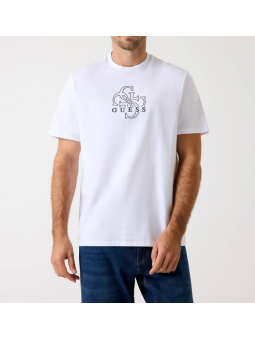 Camiseta Guess logotipo 4G blanca