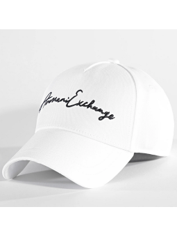 Gorra Armani Exchange blanca logotipo bordado