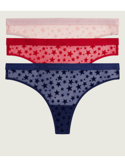 3Pack Tanga Tommy Hilfiger azul-rojo-rosa