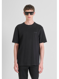 Camiseta Antony Morato negra logotipo goma