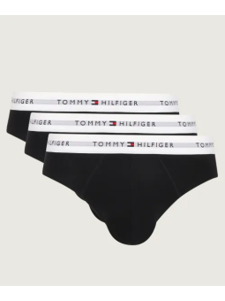 3Pack Slip Tommy Hilfiger negros cintura blanca