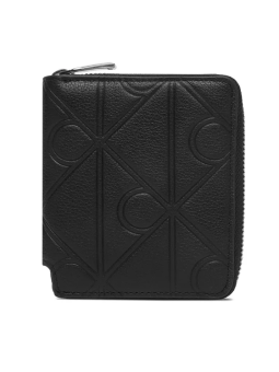 Billetera plegada Calvin Klein negra con cremallera